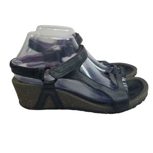 Teva Cabrillo black leather wedge sandals